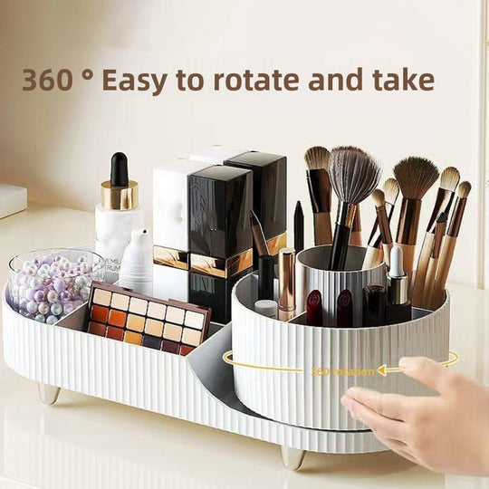 Rotating Makeup Organizer – Sleek, Smart & Stylish Storage Solution 🔥
