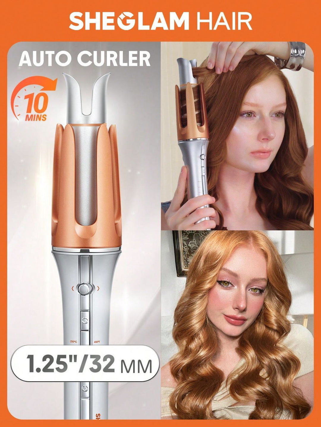 ✨ SHEGLAM Automatic Curling Iron – 1 1/4 Inch ✨